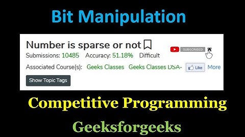 Number is Sparse or not ? | Competitive Programming | Bit Manipulation | Leet code