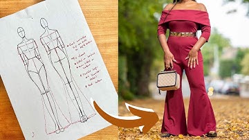 How to Cut & Sew an OFF SHOULDER JUMPSUIT Tutorial | Kim Dave