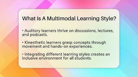 What Is A Multimodal Learning Style? - The Personal Growth Path