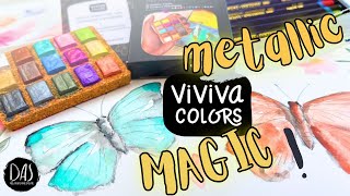 The EASIEST Watercolor Metallics? Get GREAT Effects Effortlessly with the Viviva Metallics Pan Set!
