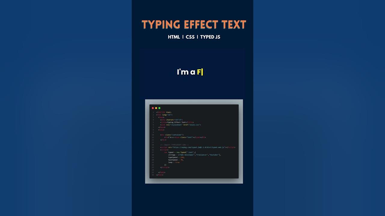 Typing Effect Text using HTML | CSS | TYPES JAVASCRIPT #webdevelopment ...