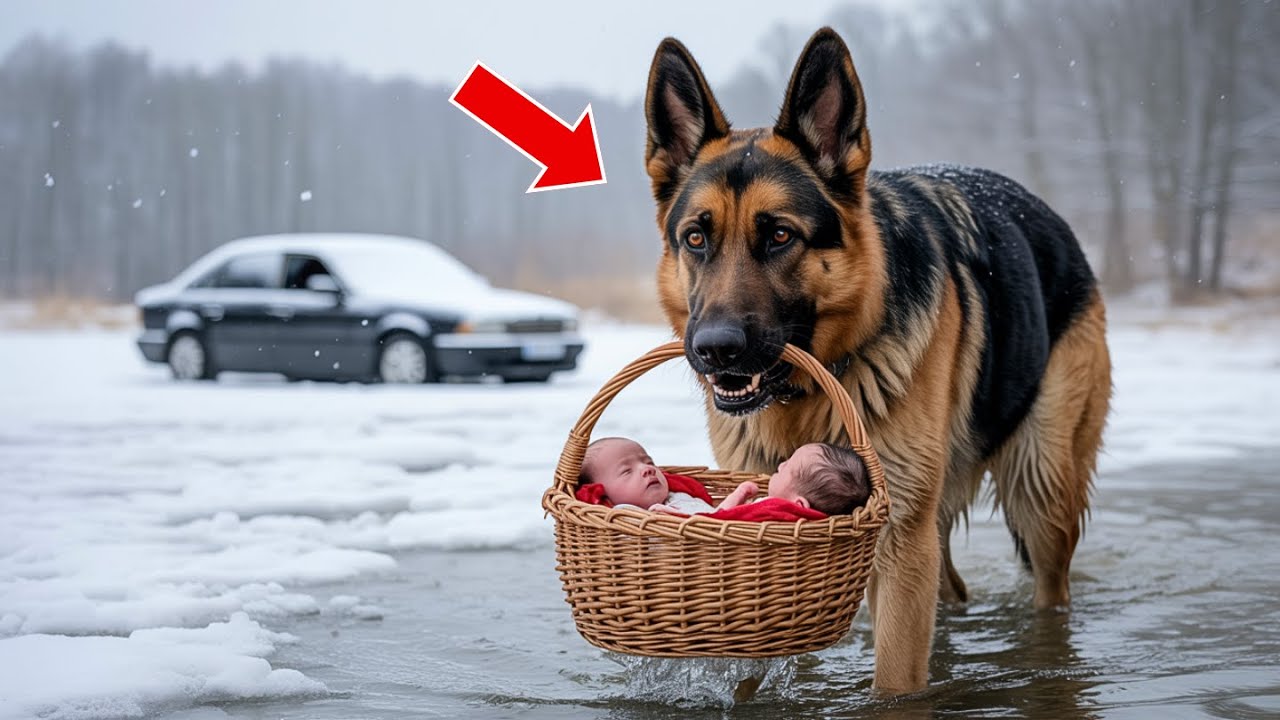 Billionaire Throws His Newborn Twins Into The River, But What The German Shepherd Does Next...