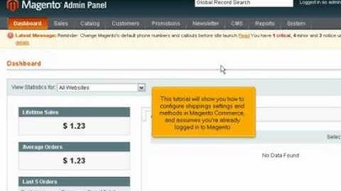 How to configure shipping settings and methods in Magento Commerce