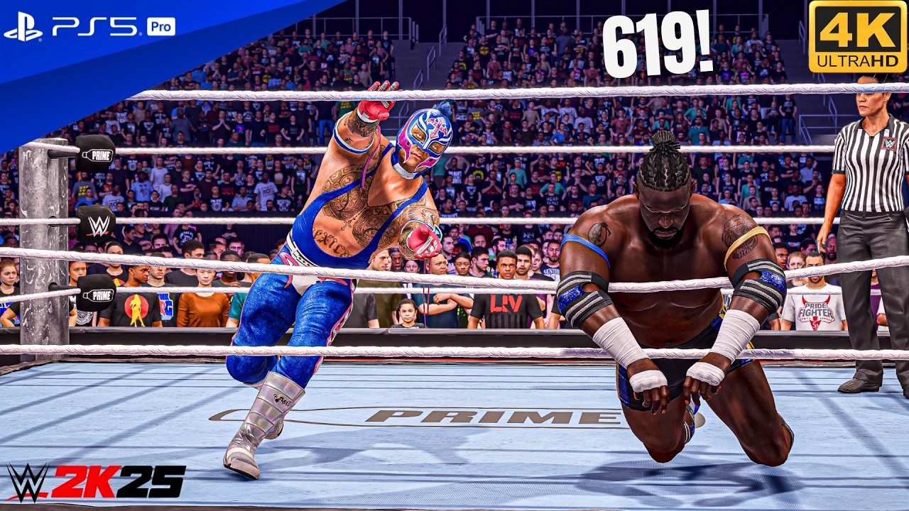 WWE 2K25 - Rey Mysterio Vs Oba Femi - Full Match at SummerSlam | PS5™ Pro [4K60]