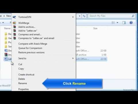 Video: How To Rename Files In Windows 7