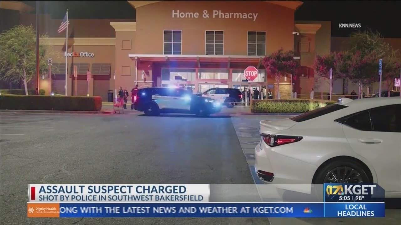 Assault suspect charged, shot by police in southwest Bakersfield - YouTube