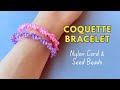DIY 🎀 Dreamy Coquette Bracelet – So Easy & Cute! | Spiral Y2K Macrame Bracelet with Seed Beads