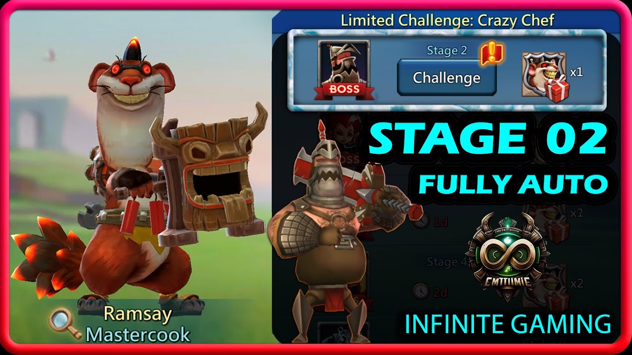 Limited Challenge Crazy Chef Stage 2 Fully Auto | Mastercook Stage 2 F2P Fully Auto | Lords Mobile