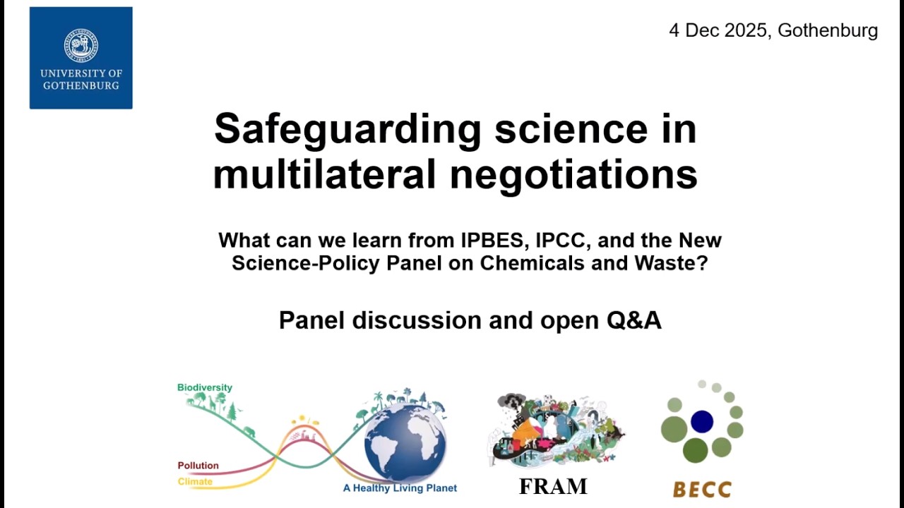 Safeguarding science in multilateral negotiations - Panel discussion (4 Dec, 2025)