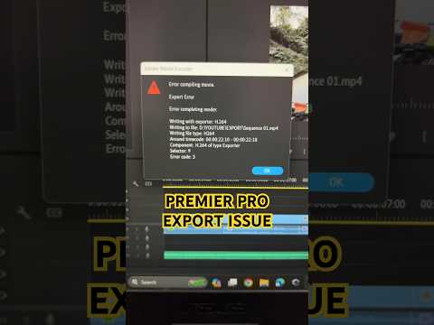 Premier pro export ERROR resolve #premierepro #render
