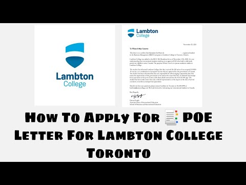 Lambton college toronto.How to apply POE Letter?