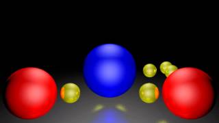 Two hydrogen atoms binding to Oxygen atom