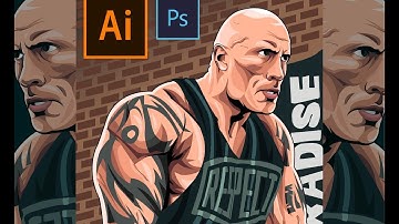 Dwayne Johnson-The Rock-Speed Art-Adobe Illustrator-Vector Art Timelapse-drawing painting art.