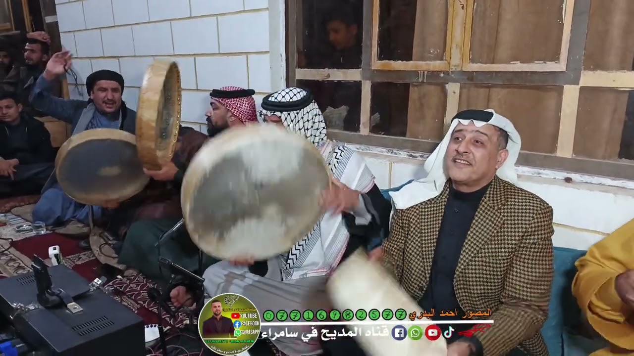 المداح حمزه المسعودي مديح حررربي وضرب حراب في تكية الشيخ عزيز الشيخ طامي الرفاعي