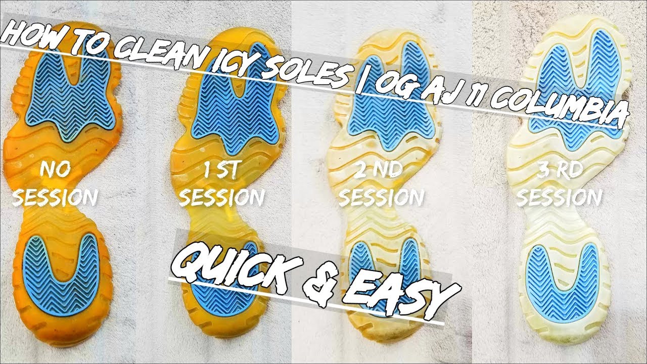 How To Clean Icy Soles AJ 11 Columbia (Quick & Easy) - YouTube
