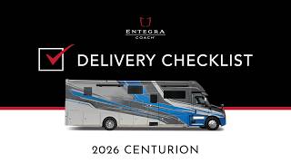 2026 Centurion Delivery Checklist - Entegra Coach