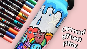 Custom doodle Hydro Flask (SaTiSfYiNg)