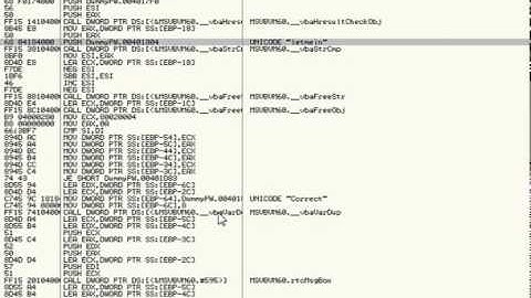 Olly Debugging Strings - Step 1 To Reversing
