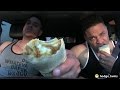 Eating Taco Bell Cheesy Potato Burrito | Food Review | @hodgetwins