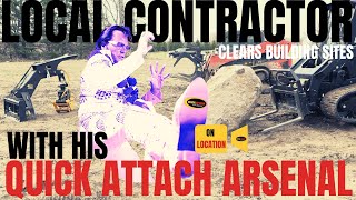 Famous Contractor preps building site with three Quick Attach Attachments Net Worth