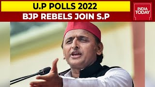 BJP Rebels Join S.P: Massive Show Of Strength By Akhilesh Yadav | U.P Polls 2022
