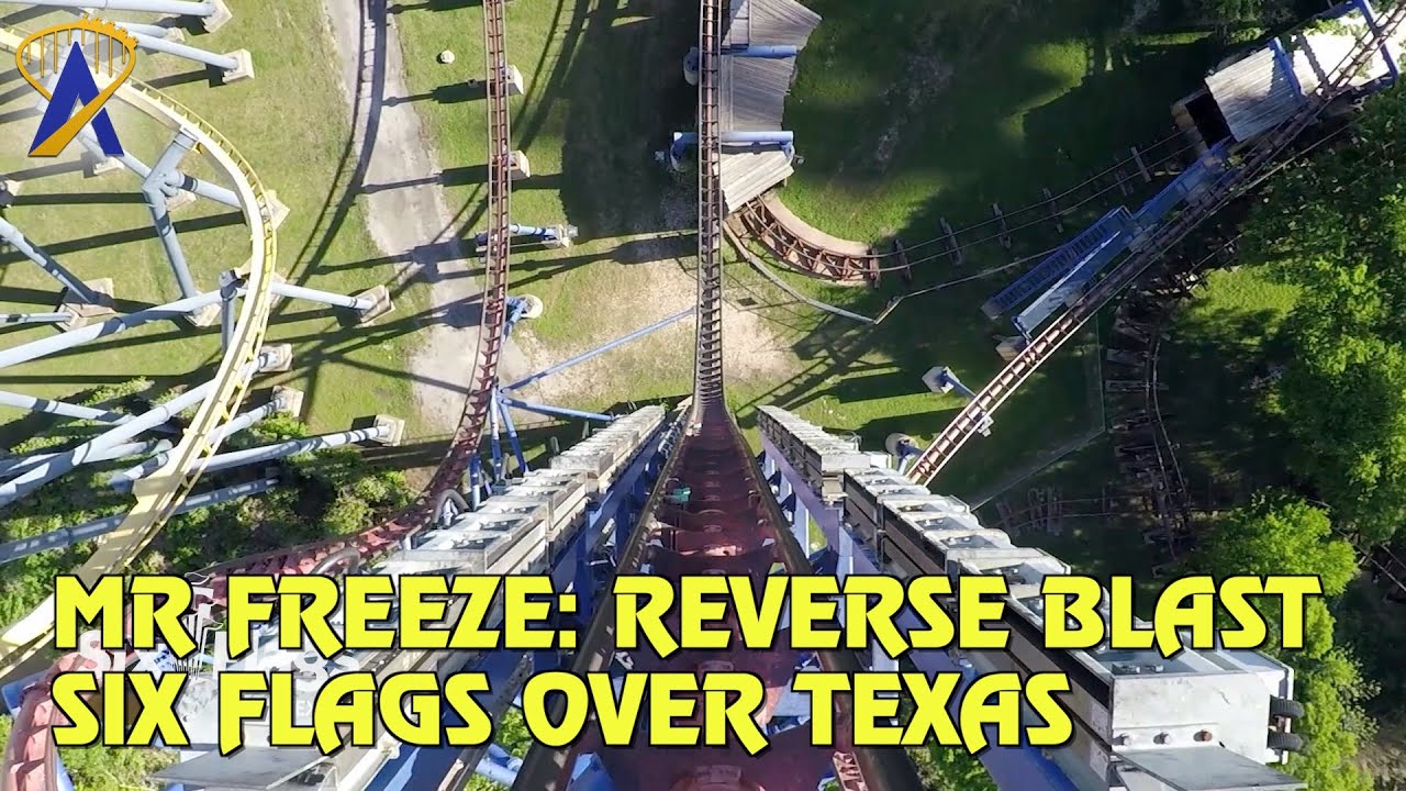 Mr. Freeze: Reverse Blast Roller Coaster POV at Six Flags Over Texas ...