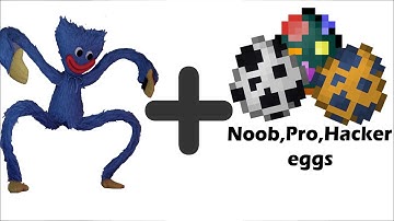 Huggy wuggy + noob pro hacker Eggs = ??? Animations #14 || Poppy Playtime Chapter 3 Animation