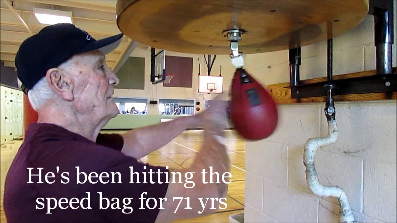 85 Yr Old Grandpa Rips The Speed Bag!!!!! seniorsfitness exercise