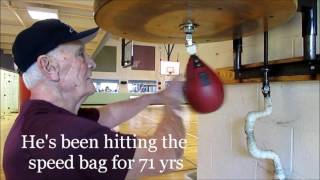 85 Yr Old Grandpa Rips The Speed Bag!!!!! #seniorsfitness #exercise