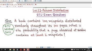 Lec11/Poisson Distribution/GTU Exam Questions