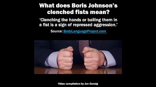 What does Boris Johnson's clenched fists mean?
