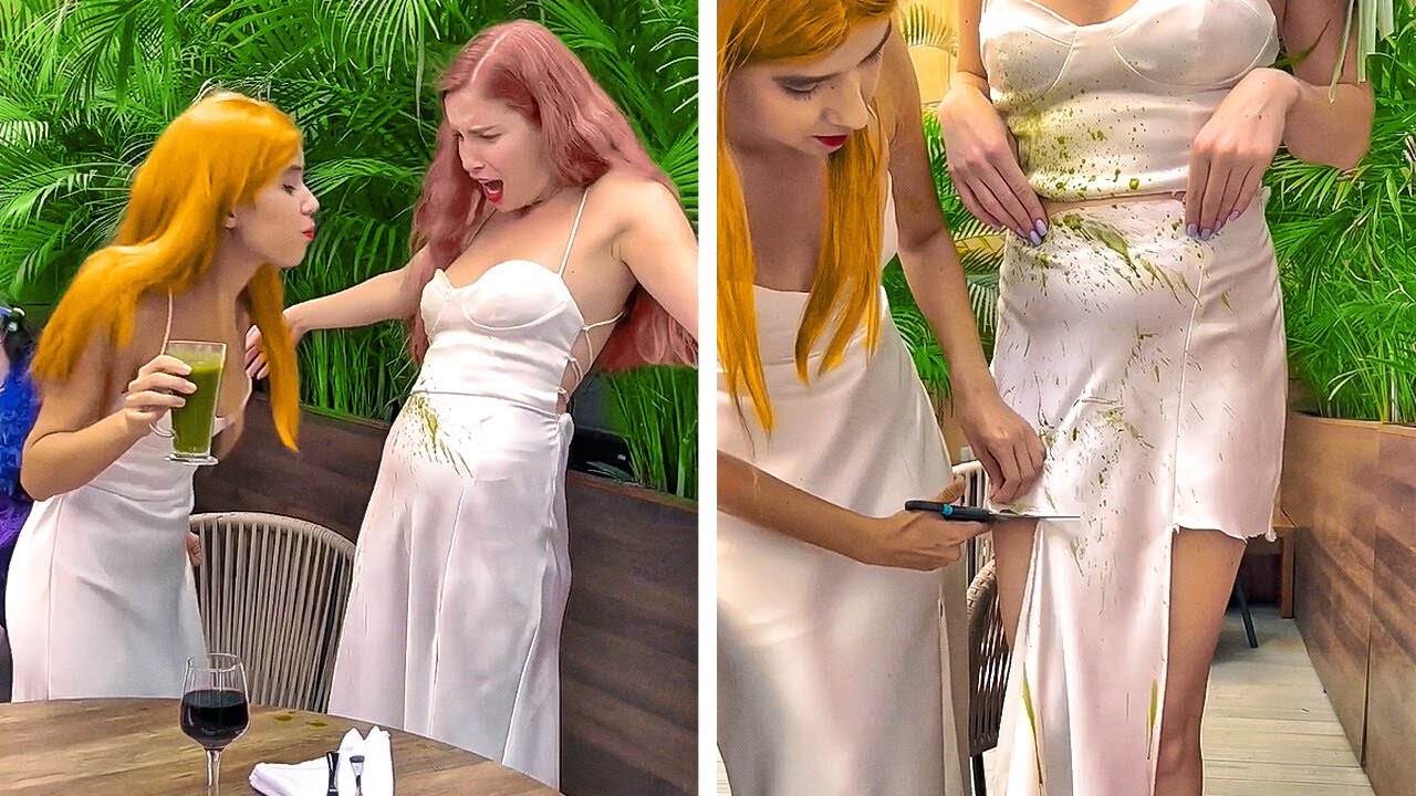 Two Girls Transformed Their Dresses In A Public Cafe