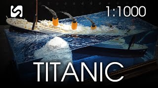 Titanic model sinking diorama \/ Resin Art