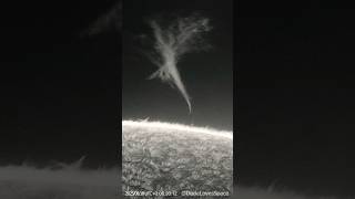 Huge Plasma Tornado On The Sun Captured Through My Telescope