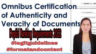 Omnibus Certification of Authenticity and Veracity of All Documents 2022 | RUTH ANNE VLOG