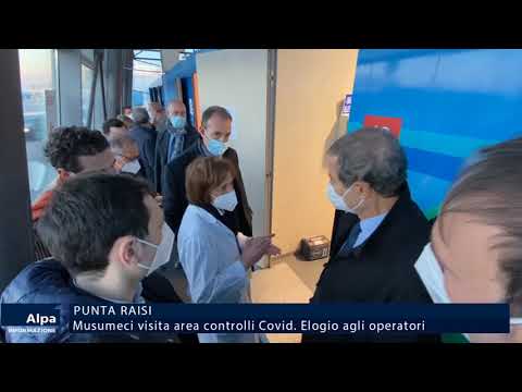 Punta Raisi, Musumeci visita area controlli Covid. Elogio agli operatori