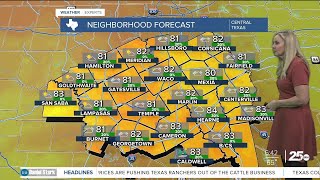 Morning fog turns to mostly cloudy, warm and breezy conditions