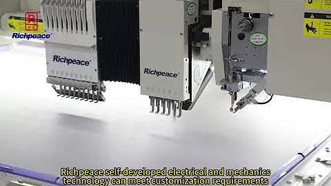 Richpeace Automatic Perforation embroidery Sewing machine 3 in 1 for leather upholstery 富怡全自动冲绣缝一体机