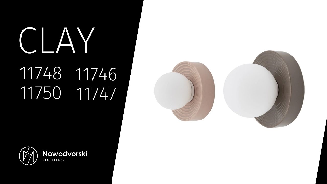 Бра, настінний світильник Nowodvorski 11747 Clay M G9 1x12W IP20 коричневий video