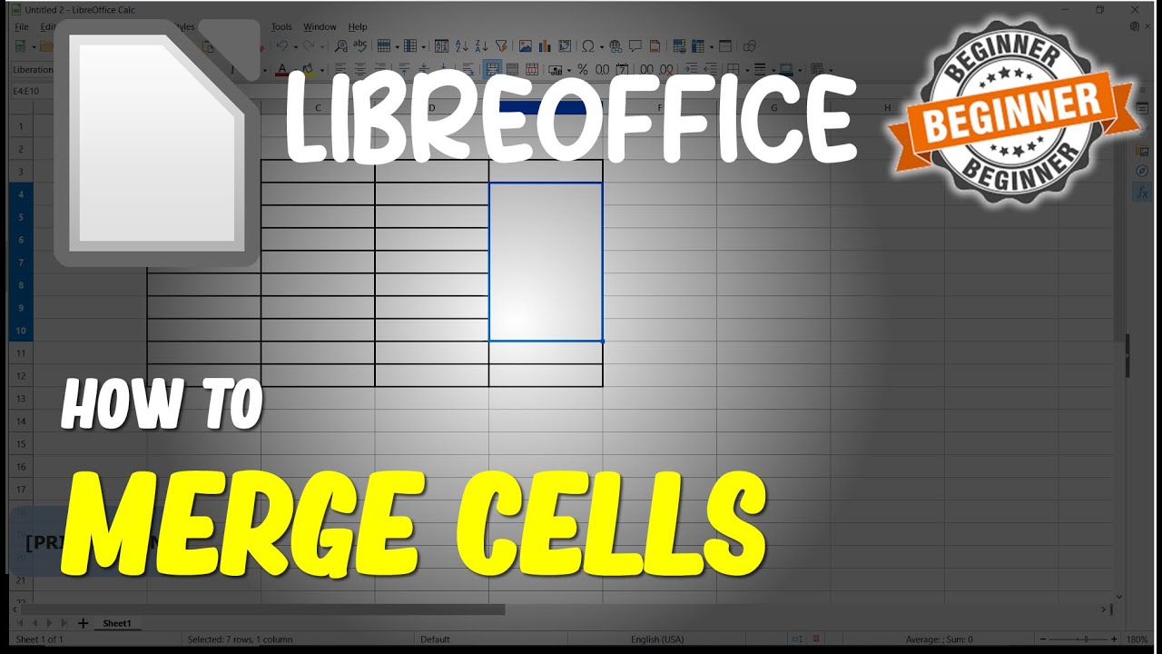 LibreOffice How To Merge Cells YouTube