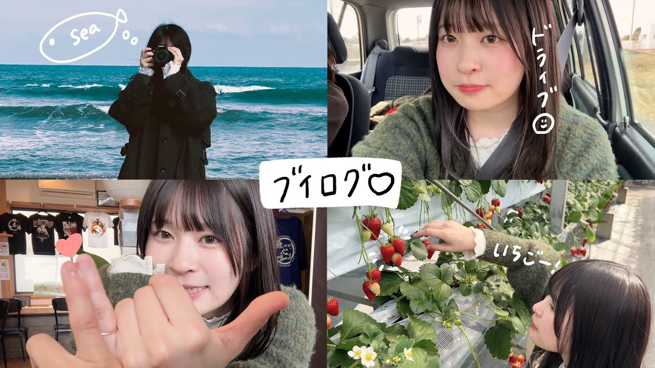 ドライブvlog｜海といちごとお魚の旅🐟🍓 のサムネイル