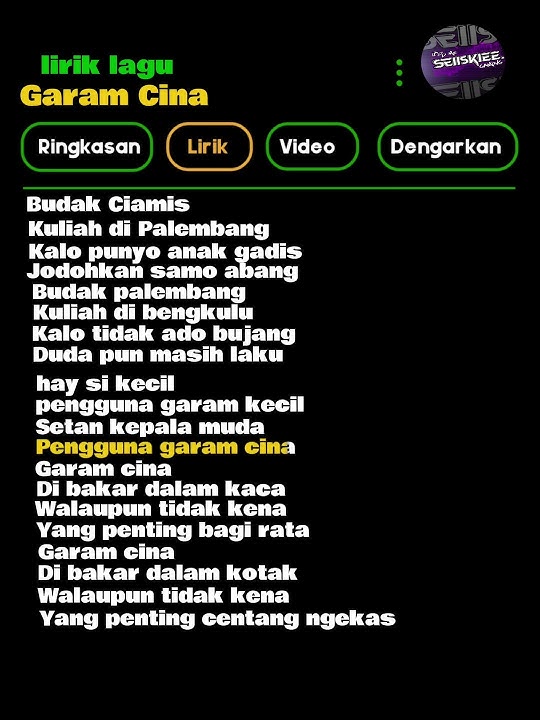 lirik lagu garam cina🎧🎶🎶