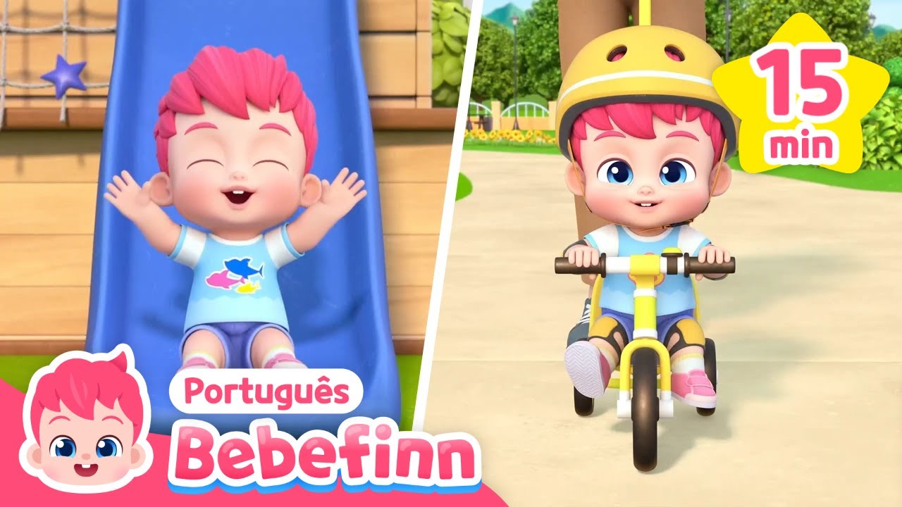 Bebefinn Gosta de Brincar Lá Fora! 🚲 🛝 | + Compilação | Bebefinn em Português-Canções Infantis