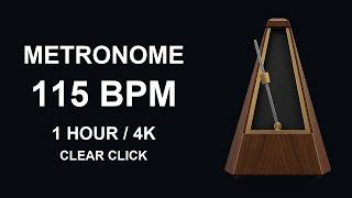 115 BPM Metronome - 1 Hour | Clear Mechanical Click | 4K