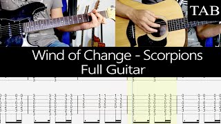 WIND OF CHANGE - Scorpions (Schenker, Jabs): FULL GUITAR COVER + TAB