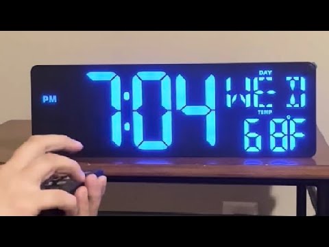 XREXS Large Digital Wall Clock with Remote Control, 17 Inch LED Large ...