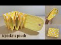 ジャバラカードケースポーチ作り方 6ポケット付き 財布 How to make an accordion pouch with 6 pockets