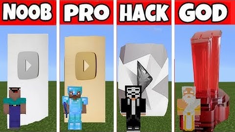 Minecraft - NOOB vs PRO vs HACKER vs GOD YouTube Play Button Build Challenge!