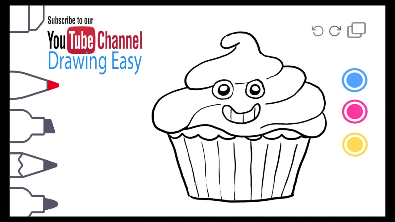 DrawingEAsy how to draw a cupcake - YouTube