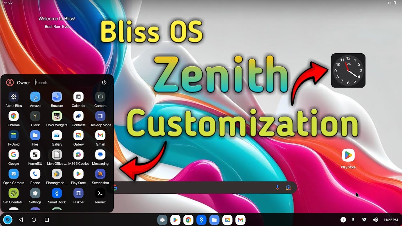 Bliss OS Zenith Customization